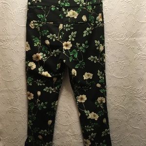 H&M Black Pants with White Flowers size 12